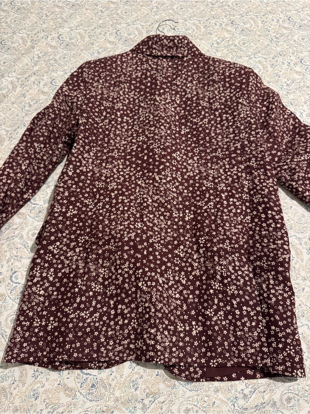 Free People Burgundy Floral Single-Button Blazer - Picture 9 of 9